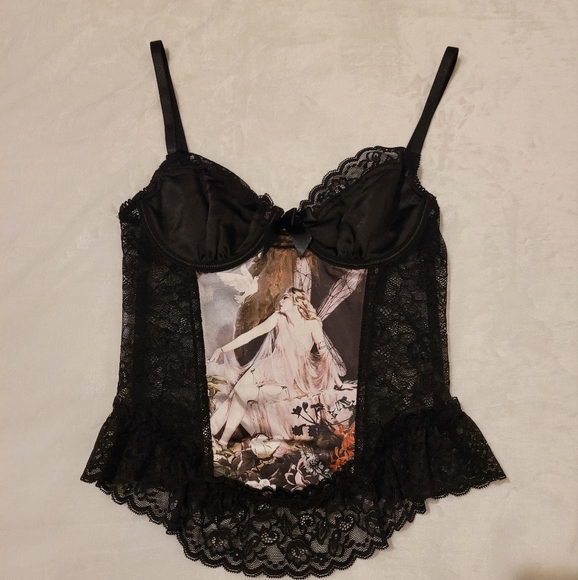 Dolls Kill Tops - Dolls Kill Widow Faerie Black Corset Top - small